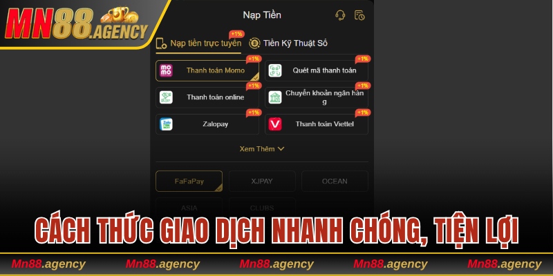 Cách giao dịch tiền tệ nhanh chóng tại nhà cái