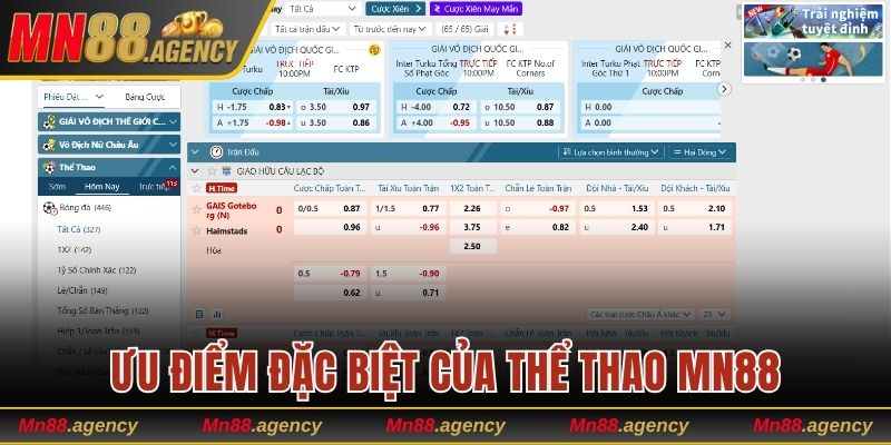 Ưu điểm đặc biệt của thể thao MN88